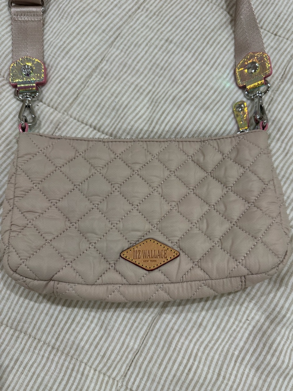 EUC MZ Wallace Quilted Crossbody Bag in Taupe - Picture 4 of 6